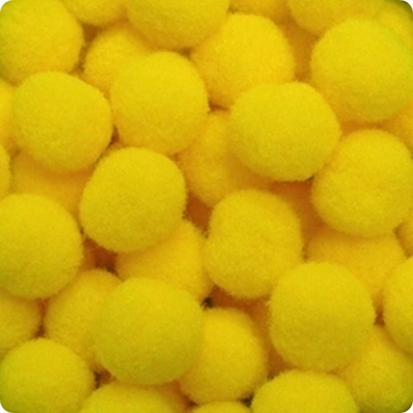 25 Stück Pompons 13 mm Nr. 117 gelb (P-05)